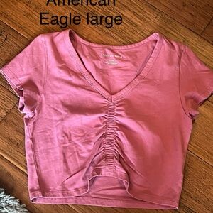 American Eagle Outfitters Women's Dusty Pink Ruched top